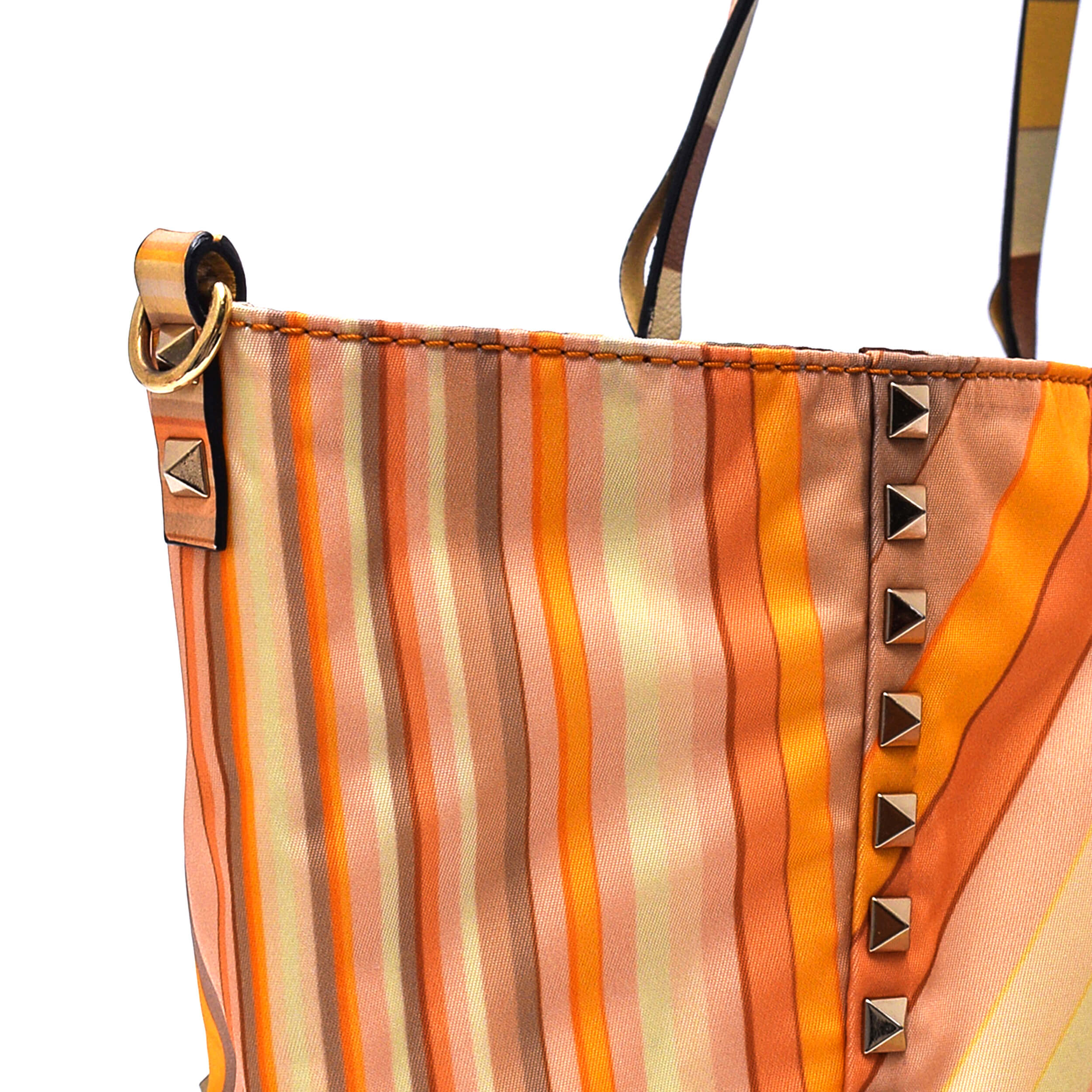 Valentino - Multicolor Vitello Native Couture 1975 Rockstud Trapeze Bag